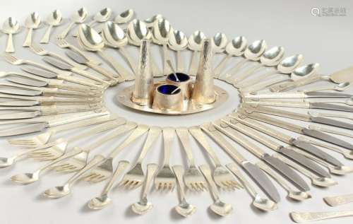 A SUPERB SILVER CANTEEN OF CUTLERY by JACK SPENCER with