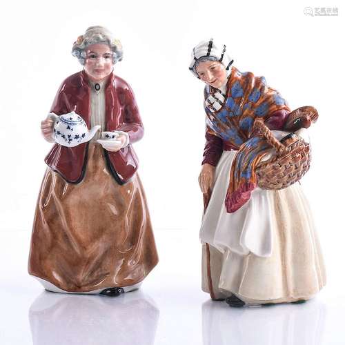 2 ROYAL DOULTON FIGURINES, TEATIME AND GRANDMA