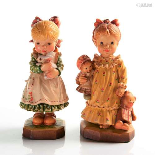 2 ANRI CARVED WOOD FIGURINES