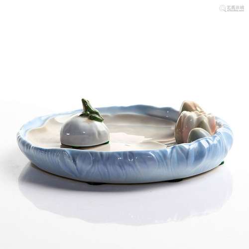 ROYAL COPENHAGEN FROG AND LILY PAD DISH