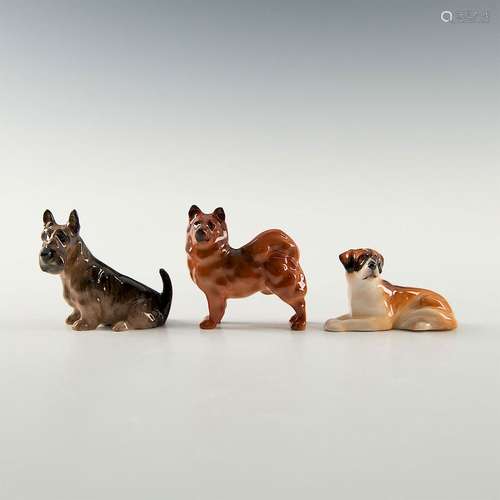 3 ROYAL DOULTON ANIMAL FIGURINE DOG MINIATURES