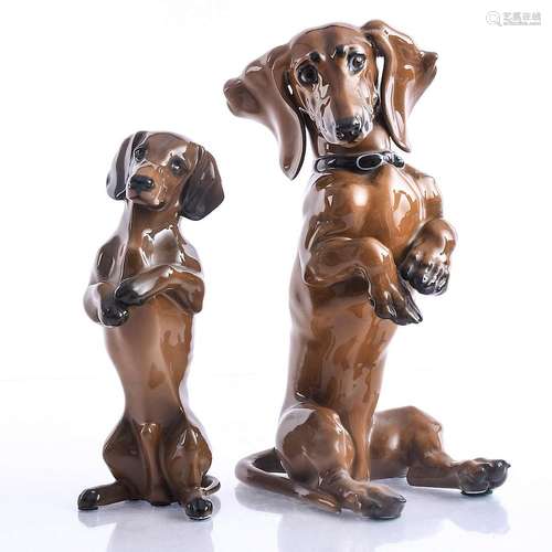 PAIR OF ROSENTHAL CERAMIC DOG FIGURINES