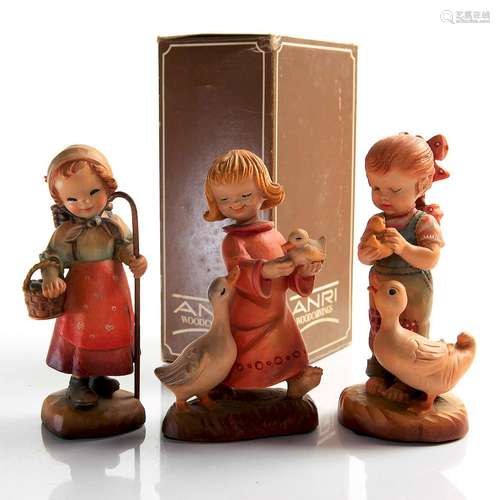 3 ANRI WOODCARVING FIGURINES