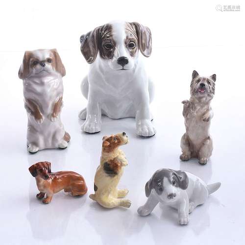 6 ASSORTED DOGS, VARIOUS BREEDS AND MAKERS