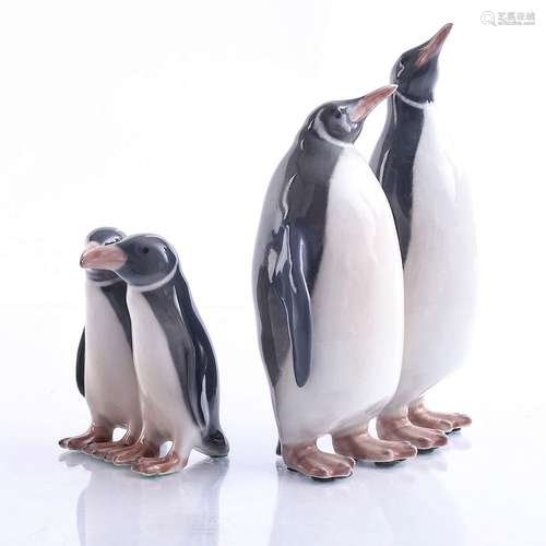 2 ROYAL COPENHAGEN PENGUIN PAIR CERAMIC FIGURINES