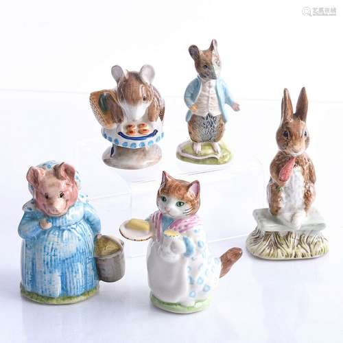 5 BESWICK BEATRIX POTTER ANIMAL FIGURES