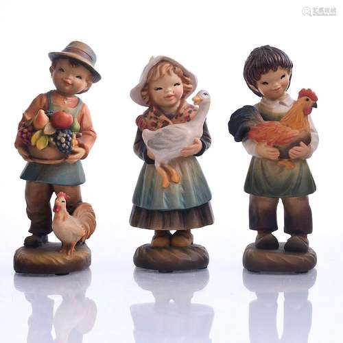 3 TYROLEAN ANRI JUAN FERRANDIZ WOODEN FIGURES