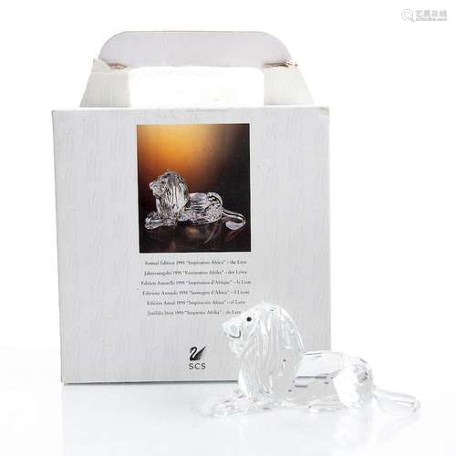 SWAROVSKI CRYSTAL ANIMAL FIGURINE, LION