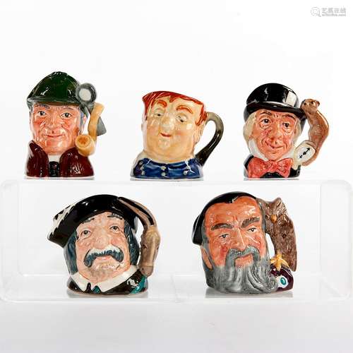 GROUP OF 5 ROYAL DOULTON MINIATURE CHARACTER JUGS