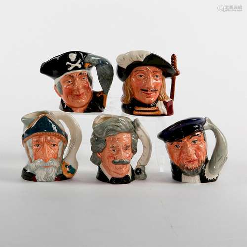 GROUP OF 5 ROYAL DOULTON MINIATURE CHARACTER JUGS