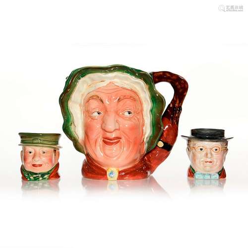 GROUP OF 3 BESWICK LARGE CHARACTER JUG & 2 SUGAR BOWLS