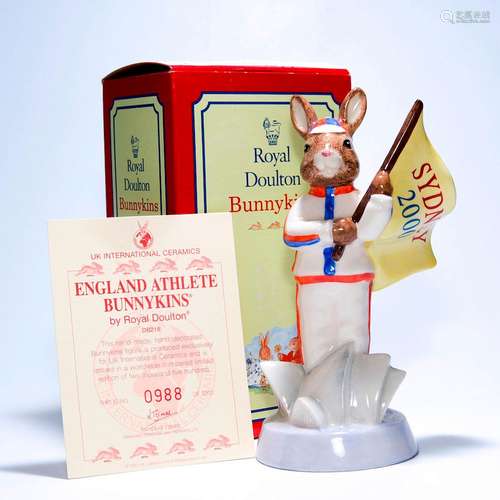 ROYAL DOULTON BUNNYKINS FIGURINE ENGLAND ATHLETE DB216B