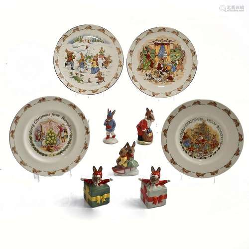 ROYAL DOULTON CHRISTMAS BUNNYKINS FIGURINES & PLATES