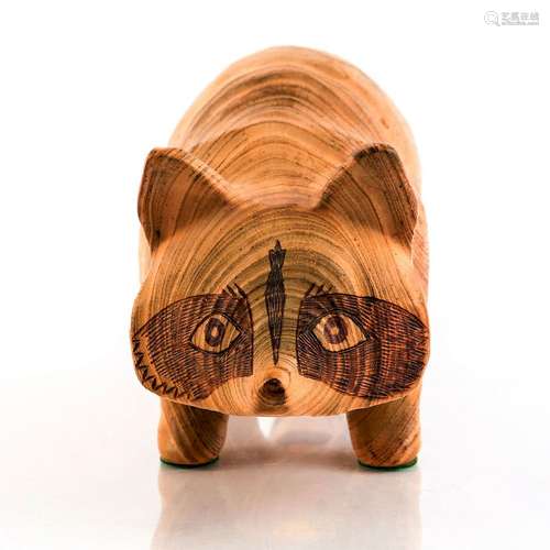 C.M. COPELAND CARVED WOOD RACCOON