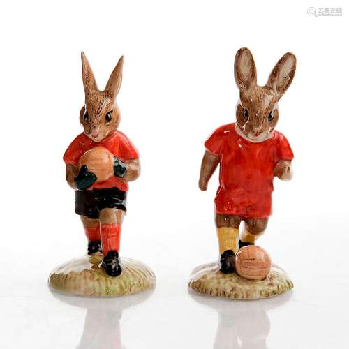 ROYAL DOULTON GOALKEEPER & FOOTBALLER BUNNYKINS