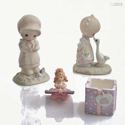 2 ENESCO PRECIOUS MOMENTS FIGURINES & TRINKET BOX