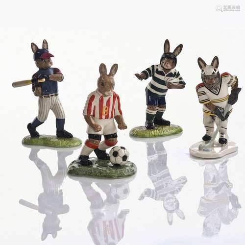 4PC ROYAL DOULTON BUNNYKINS FIGURINES ATHLETES