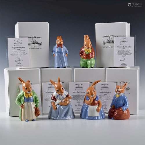 6 ROYAL DOULTON BUNNYKINS 75TH ANNIVERSARY FIGURINES