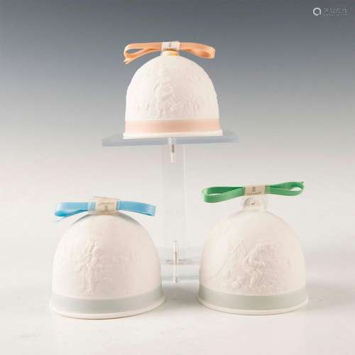 3 LLADRO FIGURINE BELLS -SUMMER, FALL, WINTER