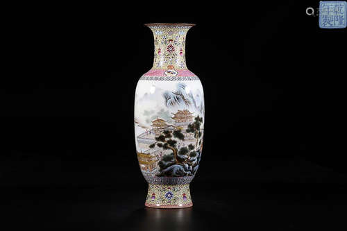 QIANLONG MARK ENAMEL VASE