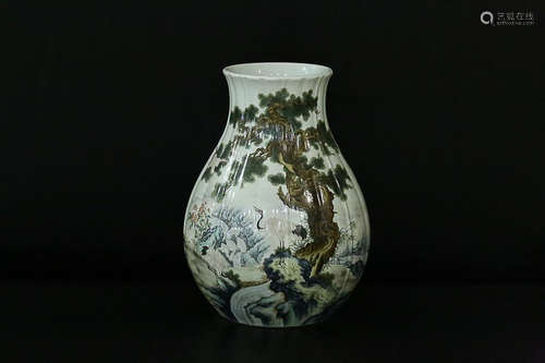 FAMILLE ROSE ZUN VASE