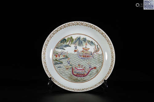 QIANLONG MARK FAMILLE ROSE PLATE