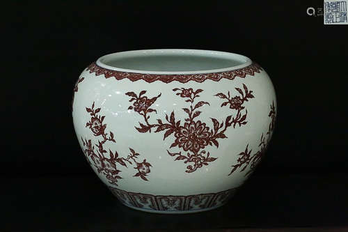 YONGZHENG MARK RED GLAZE PEN WASHER