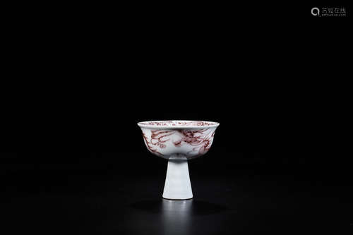 RED GLAZE HIGH-FOOT BOWL