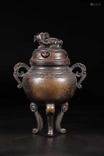 BRONZE TIRPOD CENSER  WITH MARK