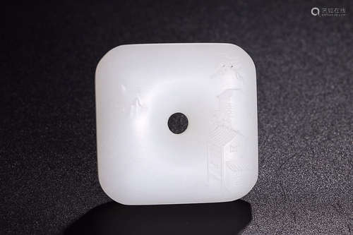 HETIAN JADE SQUARE SAFE PENDANT