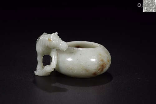 QIANLONG MARK HETIAN JADE HORSE