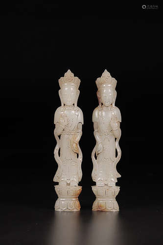 HETIAN JADE TARA IN PAIR