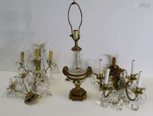 2 Pairs Of Gilt Metal Sconces And A Bronze