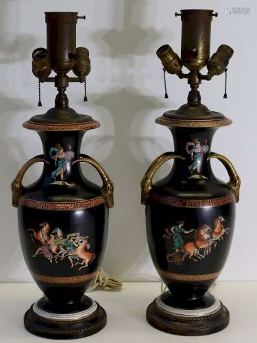 Pair Of Neoclassical Style Decorated Porcelain