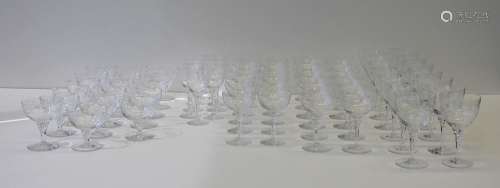 Grouping of Deco Etched Crystal Glasses
