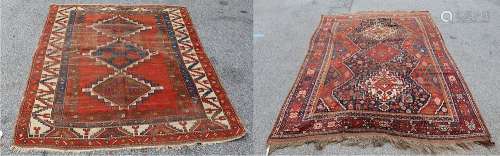 Two Antique Kazak Carpets.