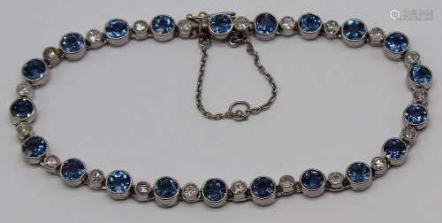 JEWELRY. French Art Deco Platinum and Sapphire