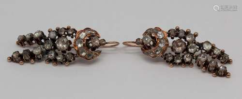 JEWELRY. Antique 14kt Gold and Rose Cut Diamond