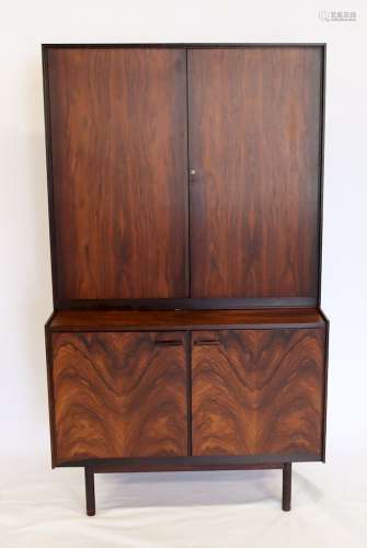 MIDCENTURY. Rosewood 2 Piece Cabinet / Bookcase.