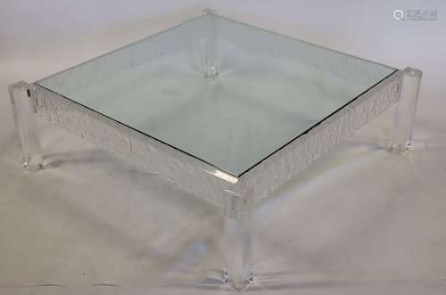 Vintage Acrylic and Glass Coffee Table