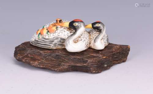 PORCELAIN 'MANDARIN DUCKS' FIGURE