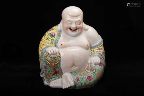 A Chinese Famille-Rose Porcelain Buddha