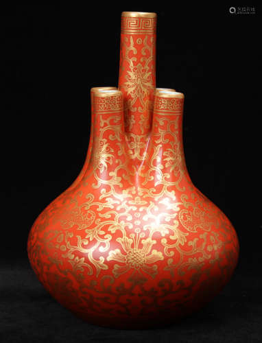 A Chinese Iron-Red Porcelain Vase