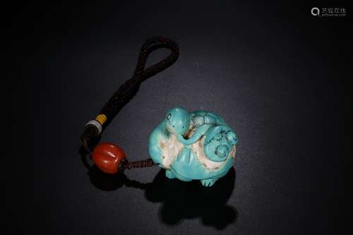 Chinese Turquoise Carved Beast