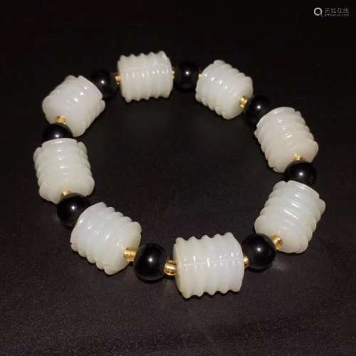 Chinese Jade Beads Bracelet