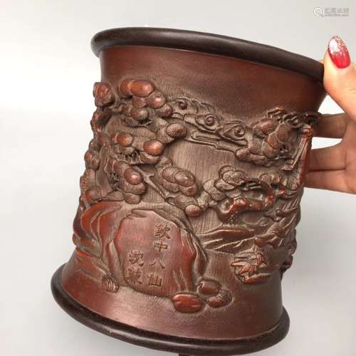 Chinese Bamboo Carved Brushpot