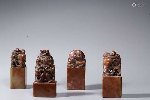 Group of Chinese Soapstone Seals