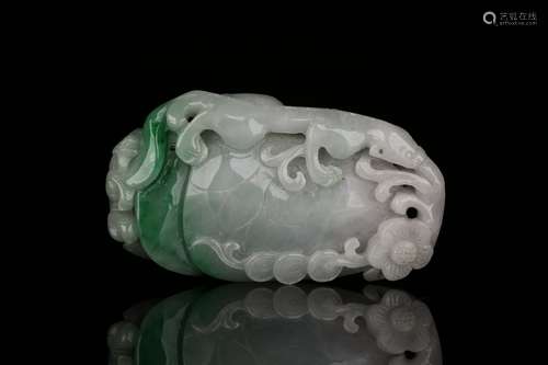 Qing Chinese Jadeite Carved Plaque