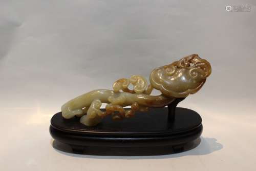 Chinese Hetian Jade Carved Ruyi
