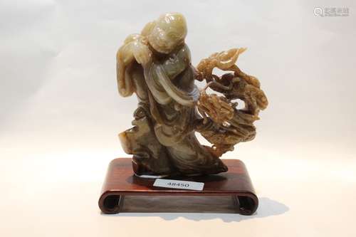 Chinese Hetian Jade Carved Luohan